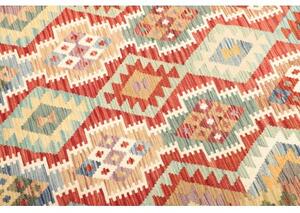 Tappeto Kilim Stilizzato Rosso Multicolore 148x197 Cm