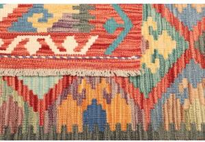 Tappeto Kilim Geometrico Rosso Azzurro 107x148 Cm