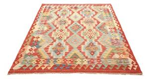 Tappeto Kilim Geometrico Rosso Azzurro 146x196 Cm