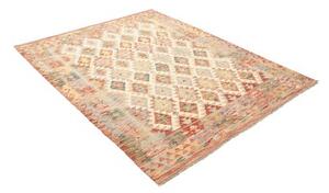 Tappeto Kilim Geometrico Avorio Rosso 153x200 Cm