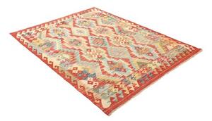 Tappeto Kilim Geometrico Rosso Azzurro 146x196 Cm