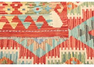 Tappeto Kilim Geometrico Rosso Azzurro 146x196 Cm