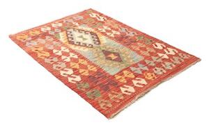 Tappeto Kilim Geometrico Rosso Beige 108x150 Cm