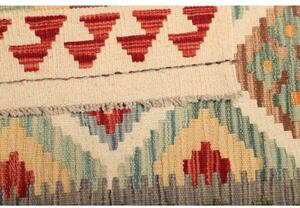 Tappeto Kilim Geometrico Beige Rosso Mattone 99x155 Cm