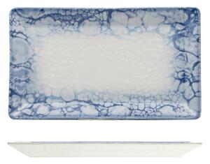 Saturnia Bubble Piatto Vassoio Rettangolare 29 Cm X 17,5 Cm Set 10 Pz In Porcellana Blu