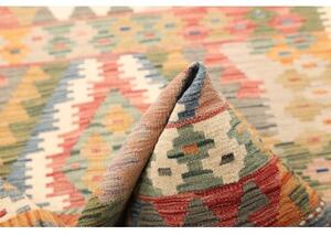 Tappeto Kilim Stilizzato Beige Azzurro 97x150 Cm