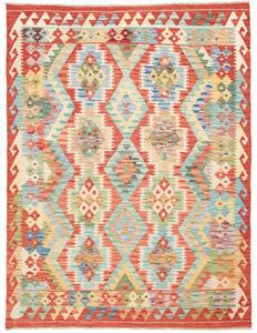 Tappeto Kilim Geometrico Rosso Azzurro 146x196 Cm