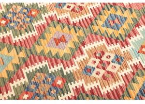 Tappeto Kilim Geometrico Rosso Beige 145x194 Cm