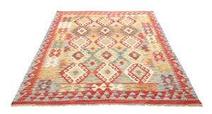 Tappeto Kilim Geometrico Rosso Multicolore 154x198 Cm