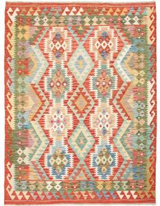 Tappeto Kilim Stilizzato Rosso Multicolore 148x197 Cm