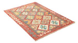 Tappeto Kilim Geometrico Rosso Azzurro 107x148 Cm