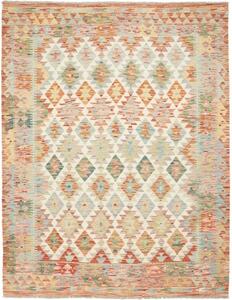 Tappeto Kilim Geometrico Avorio Rosso 153x200 Cm