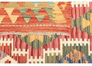 Tappeto Kilim Geometrico Rosso Beige 145x194 Cm
