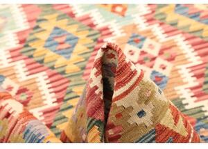 Tappeto Kilim Geometrico Rosso Beige 145x194 Cm