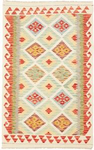 Tappeto Kilim Geometrico Beige Rosso Mattone 99x155 Cm