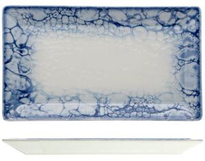 Saturnia Bubble Piatto Vassoio Rettangolare 26 X 15 Cm Set 6 Pz In Porcellana Blu