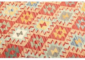 Tappeto Kilim Geometrico Rosso Multicolore 149x201 Cm