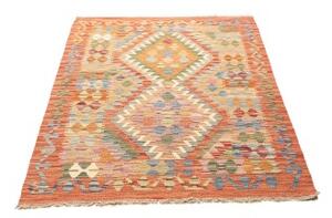 Tappeto Kilim Geometrico Arancione Multicolore 105x150 Cm