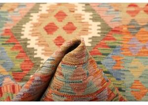 Tappeto Kilim Geometrico Arancione Beige 104x153 Cm
