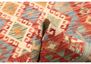 Tappeto Kilim Geometrico Rosso Mattone Blu Cielo 107x155 Cm