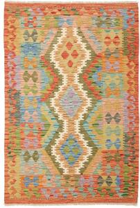 Tappeto Kilim Geometrico Arancione Beige 104x153 Cm