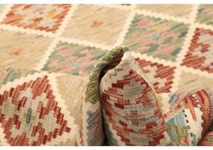 Tappeto Kilim Geometrico Beige Rosso Mattone 109x139 Cm