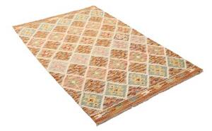 Tappeto Kilim Geometrico Beige Arancione 106x159 Cm