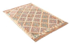 Tappeto Kilim Geometrico Avorio Rosso Ruggine 98x144 Cm