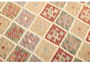 Tappeto Kilim Geometrico Beige Rosso Mattone 109x139 Cm