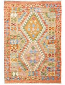 Tappeto Kilim Geometrico Arancione Multicolore 105x150 Cm
