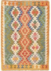 Tappeto Kilim Geometrico Arancione Beige 103x146 Cm