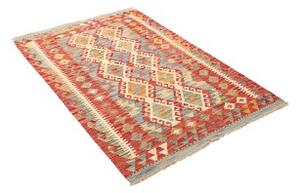 Tappeto Kilim Geometrico Rosso Mattone Blu Cielo 107x155 Cm