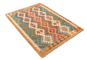 Tappeto Kilim Geometrico Arancione Beige 103x146 Cm