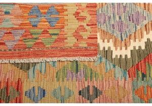 Tappeto Kilim Geometrico Arancione Beige 104x153 Cm