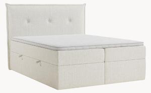Letto boxspring in ciniglia fatto a mano con contenitore Aussie, H3