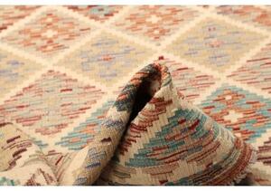 Tappeto Kilim Geometrico Avorio Rosso Mattone 101x153 Cm