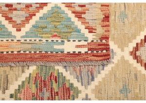 Tappeto Kilim Geometrico Beige Rosso Mattone 109x139 Cm