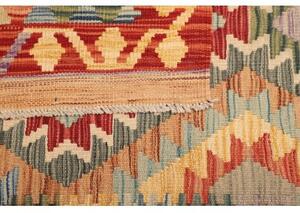 Tappeto Kilim Stilizzato Rosso Beige 104x150 Cm