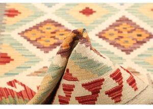 Tappeto Kilim Geometrico Beige Rosso Mattone 99x155 Cm