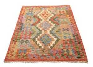 Tappeto Kilim Geometrico Arancione Beige 104x153 Cm