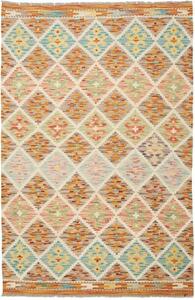 Tappeto Kilim Geometrico Beige Arancione 106x159 Cm