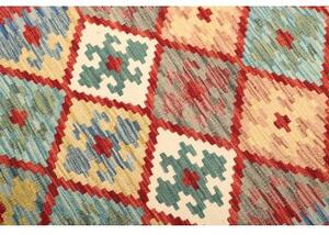 Tappeto Kilim Geometrico Rosso Mattone Multicolore 102x146 Cm
