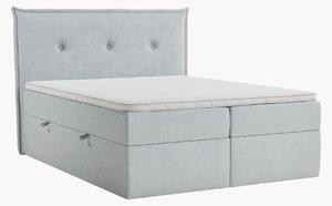 Letto boxspring in ciniglia fatto a mano con contenitore Aussie, H3