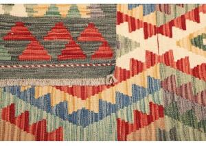 Tappeto Kilim Geometrico Grigio Scuro Multicolore 111x148 Cm