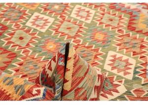 Tappeto Kilim Geometrico Rosso Verde 200x289 Cm