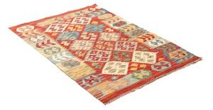 Tappeto Kilim Geometrico Rosso Mattone Multicolore 98x145 Cm