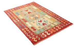 Tappeto Kilim Geometrico Rosso Multicolore 102x148 Cm
