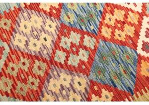Tappeto Kilim Geometrico Rosso Mattone Multicolore 98x145 Cm