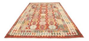 Tappeto Kilim Geometrico Rosso Mattone Multicolore 209x301 Cm