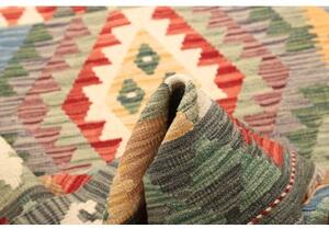 Tappeto Kilim Geometrico Grigio Scuro Multicolore 111x148 Cm
